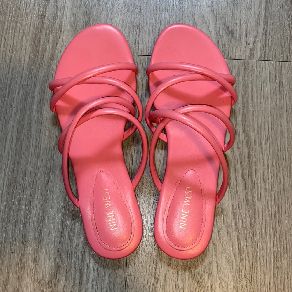 Pink slip on sandals